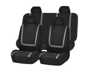 QQLADY Fundas Asientos Coche para MG4 EV, Delanteros y Traseros Funda de Asiento, Impermeables Transpirable Cubreasientos Interior Accesorios,E Grey