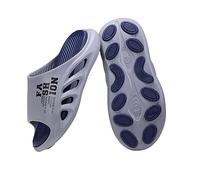 QQLADY Sandalias de recuperación para hombre con fascitis plantar cómoda, con soporte para el arco, pantuflas ortopédicas cómodas y livianas (45/46,Gray Blue)
