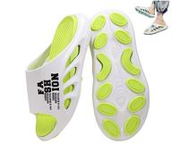 QQLADY Sandalias de recuperación para Hombre con Fascitis Plantar cómoda, con Soporte para el Arco, Pantuflas ortopédicas cómodas y livianas (45/46,White Green)