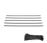 Qqmora 100 Bridas para Cables de Acero Inoxidable, Color Negro, Autoblocantes, para Encuadernación y Etiquetado Marino, 30 X 0,5 Cm