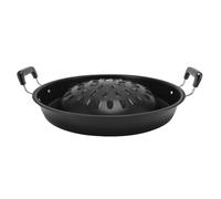 Qqmora 2 in 1 Thai Barbecue Grill Pan Even Heating Aluminum Hot Pot Grill Charcoal Pan , Even Heat Distribution , for Small and Medium Sized Gatherings (35cm/13 . 78in Black)