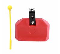 Qqmora ABS Campana de Vaca Generador de Ruido Agradable Tono Bajo Ruidoso Respetuoso con el Medio Ambiente Tornillos Allen Soporte de Metal Seguro Animando Juego Deportivo Boda Rojo (de madera rojo)