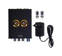 Qqmora Audio HiFi Tubo de Vacío Ecualizador de Preamplificador EQ de 3 Bandas para Sistemas de Audio Domésticos Carcasa de Aluminio Negro 12 X 17 X 3,5 Cm, Preamplificador de Tubo (Enchufe Europeo)