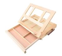 Qqmora Caballete de Madera con Altura Regulable para artistas. | Material de madera duradero, diseño portátil, cinco ajustes de ángulo, adecuado para pintura al aire libre, incluye cajón