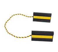 Qqmora Calzos para Ruedas Resistentes para Estacionamiento Seguro Topes de Goma Negros para Ruedas con Cinta Reflectante Amarilla para Remolques de Viaje, Vehículos Recreativos, Camiones, Paquete de 2