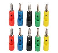 Qqmora Conector Jack de Audio, 2 Juegos de Latón de Buena Conductividad, Conexión Fácil, Conector Banana de 4 Mm, Apilable, 30 V CA-60 V CC para Equipos Electrónicos