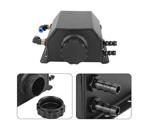 Qqmora Depósito Universal de Desbordamiento de Refrigerante de 1 Litro, Hecho de Material de Aluminio Duradero, Adecuado para Todos los Automóviles, 2 de Instalación para una Fácil Instalación