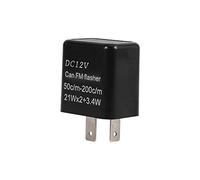 Qqmora - Indicador de universal para motocicleta, indicador de intermitente, LED, ajustable, 12 V, negro, naranja, 1.4 "1.1", relé intermitente de 2 pines (Negro)