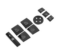 Qqmora Juego de 14 Molduras para Botones de Elevación de Ventanas, Color Negro Brillante, para Clase A, Clase B, C, Calcomanías Duraderas de Acero Inoxidable para un Interior Elegante