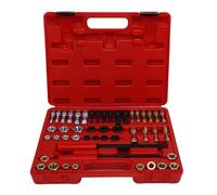 Qqmora Juego de Cazadores de Hilo de 48 Piezas Kit de Reparación Métrico y SAE Juego de Restauración de Herramientas de Reroscado 22 Machos de Roscar 24 Troqueles 2 Limas con