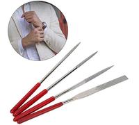 Qqmora Juego de Limas de Joyería de Metal con Mangos ergonómicos. | Acero duradero, cabezal de precisión, 4 formas diversas, ideal para pulir y trabajar en madera.