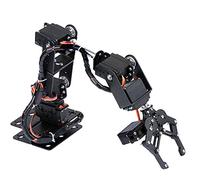 Qqmora Kit de Brazo Robótico 6DOF Manipulador Mecánico de Garra de Robot Industrial Alto con Servomotores de Engranajes Metálicos para Proyectos de Robótica Educativa Stem Negro