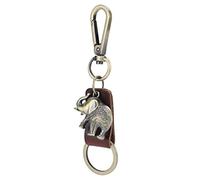 Qqmora Llavero de Elefante, Piel de Vaca Duradera y Diseño de aleación. | forma de elefante, ligero, colgante para coche, práctico para regalos, fuerte y resistente al óxido.