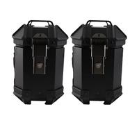 Qqmora Maleta Lateral para Motocicleta, Ajuste Universal, Aleación de Aluminio, 18 L, Caja de Alforja Dura Izquierda Derecha con Soporte, Manija de Bloqueo para Casco, Equipaje,