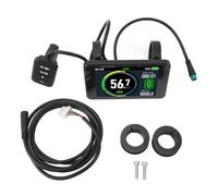 Qqmora Panel de Pantalla LCD de Ciclo Eléctrico Panel Colorido de 24 V a 72V de Ancho de Ancho Compatible con Múltiples Protocolos para Material ABS de Reemplazo de Bicicletas