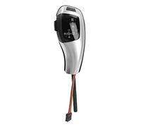 Qqmora Pomo de Palanca de Cambios LED, Elegante Kit de Reequipamiento con Botón de Arranque y Parada del Motor para E60 E61 E46 LHD, Cómodo Cuero de PU, Funcionalidad Práctica (Plata galvanizada)