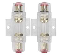 Qqmora Portafusibles AGU para Equipos de Audio para Automóvil con 2 Fusibles de 60A 80A para Automóviles, Barcos y Bicicletas Material de Cobre ABS Duradero