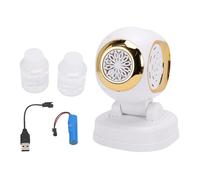 Qqmora Soplador Automático de Burbujas de Alto Rendimiento, Luces LED de Rotación de 150° para Fiestas Infantiles, Bodas, Navidad, Juegos Al Aire Libre (Blanco)