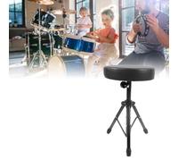 Qqmora Taburete Giratorio para Trono de Tambor con Asiento Acolchado para Tocar la Batería y Tocar - Altura Ajustable, Diseño Estable de Metal y Esponja - 1 Unidad