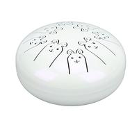 Qqmora Tambor de Lengua de Acero de Aleación, 8 Tonos para Desatar la Creatividad, Tanque de Chakras, Tambor Etéreo, Blanco, 5,5 Pulgadas, 1 Unidad