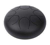 Qqmora Tambor de Lengua de Acero G/A/C/D/E/G/A/B de 10" Durable Hecho a Mano para Relajación y Meditación Bolsa de Transporte Incluida (Negra)