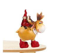 QQNQQ Adornos navideños, Decoración Festiva, Adorno de Resina Papá Noel - Estatua for decoración del hogar, Niña navideña sentada sobre un Alce, Artículos for Fiestas(Christmas Girl Sitting on Elk)