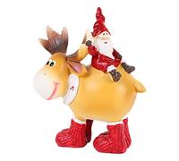 QQNQQ Adornos navideños, Decoración Festiva, Adorno de Resina Papá Noel - Estatua for decoración del hogar, Niña navideña sentada sobre un Alce, Artículos for Fiestas(Santa Sitting on Elk)