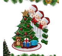 QQNQQ Adornos navideños, Decoración Festiva, Adorno navideño Personalizado, for árbol de Navidad Familia Feliz Hecho Resina