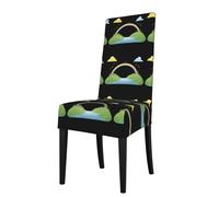 qqoupp Funda extraíble para silla de comedor con diseño de puente arcoíris de Little Ant, suave y cómoda para sillas de banquetes y ceremonias de restaurante