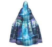 qqoupp Ghost in the Station - Capa con capucha para adultos con estampado de Halloween y pajarita, sin cremallera