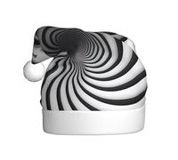 qqoupp Gorro de Navidad con patrón de ilusión óptica en espiral para adultos, para Navidad, Halloween, Año Nuevo, ventas, promociones