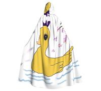 qqoupp Little Yellow Duck - Capa con capucha para adultos, con estampado de pato amarillo, capa súper grande con pajarita, sin cremallera