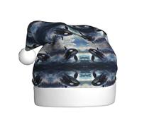qqoupp Orca Killer Whale Pattern Christmas Hat for Adult for Christmas, Halloween, New Year Sales, Promotions