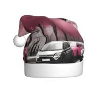 qqoupp Paris Street Eiffel Tower - Gorro de Navidad con diseño floral rosa para adultos, para Navidad, Halloween, Año Nuevo, ventas, promociones