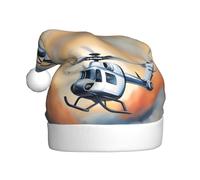 qqoupp Sombrero de Navidad blanco con patrón de helicóptero para adultos, para Navidad, Halloween, Año Nuevo, ventas, promociones