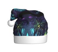 qqoupp Sombrero de Navidad con patrón de bosque mágico misterioso para adultos, para Navidad, Halloween, Año Nuevo, ventas, promociones