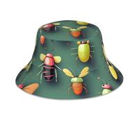 qqoupp Sombrero reflectante con estampado de insectos Atlas para hombres y mujeres, ligero, transpirable, plegable, color negro