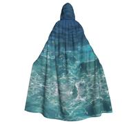 qqoupp The Deep Ocean Prints - Capa con capucha de Halloween para adultos, capa con capucha súper grande con pajarita, sin cremallera