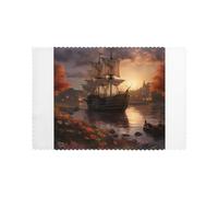 QQOUPP The Mayflower Prints - Juego de 6 manteles individuales para mesa de comedor, 12 x 18 pulgadas, resistentes al calor, lavables y duraderos para cocina, hogar, hotel