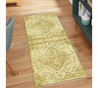 QQrunner Alfombra de pasillo antideslizante, lavable, estilo bohemio, 40 x 500 cm, se vende por metros, color amarillo