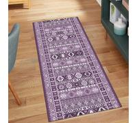 QQrunner Alfombra de pasillo bohemia para pasillo, dormitorio, lavable, color morado, 50 x 800 cm, decoración del hogar, alfombra antideslizante para pasillo de cocina