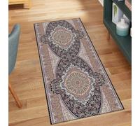 QQrunner Alfombra morada antideslizante larga vintage para pasillo, 80 x 500 cm, lavable, para decoración del hogar, alfombra para dormitorio