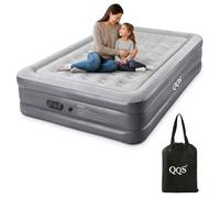 QQS Colchón de aire Queen con bomba integrada, cama inflable elevada de 18 pulgadas, colchón inflable plegable, cama portátil de superficie mejorada, cama de aire portátil para camping, invitados