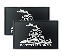 QQSD 2 parches tácticos de bandera de Gadsden con texto en inglés "Don't Tread On Me", de PVC, parche táctico de bandera del orgullo para mochila, sombrero, parche militar del equipo