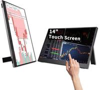 QQU Pantalla táctil portátil de 14 pulgadas con soporte, 1920 x 1200P IPS/HDR extensor de pantalla para computadora y juegos, compatible con laptop, PC, teléfono PS4/PS5