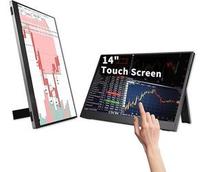 QQU Pantalla táctil portátil de 14 pulgadas con soporte, 1920 x 1200P IPS/HDR extensor de pantalla para computadora y juegos, compatible con laptop, PC, teléfono PS4/PS5