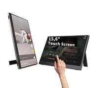 QQU Pantalla táctil portátil de 15.6 pulgadas con soporte, ionitor de viaje portátil: 1080P IPS/HDR extensor de pantalla para computadora y juegos, compatible con laptop, PC, teléfono PS4/PS5Switch