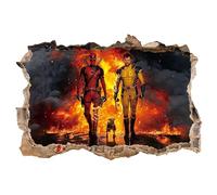 QQUEEN Calcomanías de pared de anime de Wolverine y Deadpool 3D, vinilo multicolor, estilo de dibujos animados de anime, uso en interiores, 1 unidad