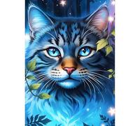 QQYRHN 5D DIY Gato Fantástico Kits de Pintura Diamante, Completo Gatito Diamante Painting para Adultos Principiantes, País de los Sueños, Arte del Diamante, Decoración del hogar, Pintura al diamante