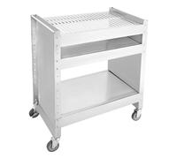QRANSEUYXY Carrito de barbacoa para exteriores, mesa de barbacoa de acero inoxidable, mesa de barbacoa con gran superficie de trabajo, mesa auxiliar con ruedas, carrito de servir con estante, para